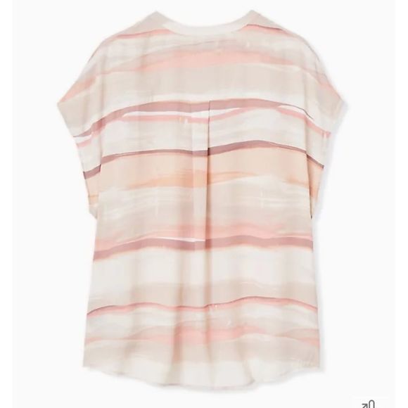 Torrid Blush and Cream Striped Blouse - Picture 2 of 9